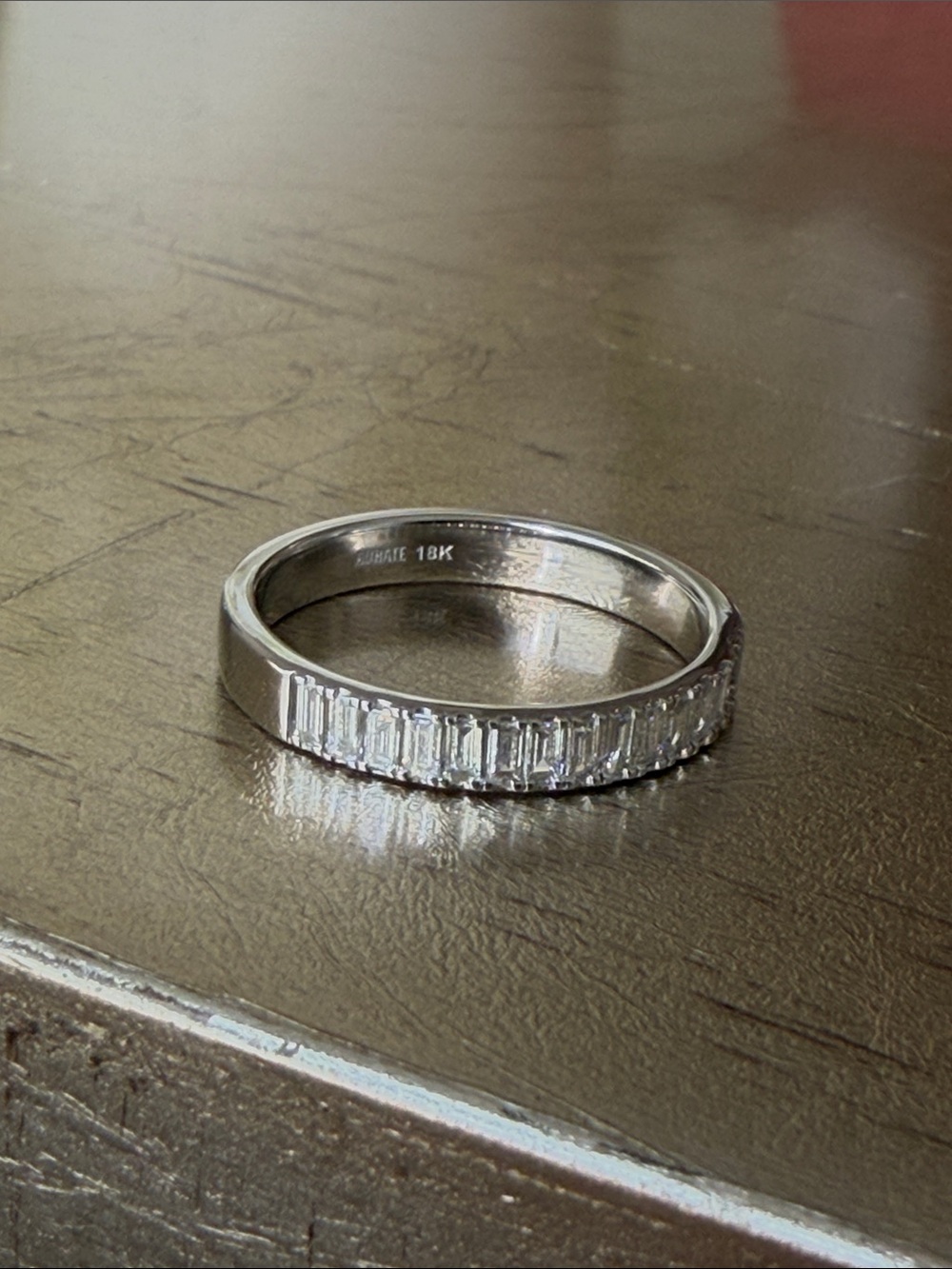 NWT Aurate Half Diamond Baguette Ring Size 7